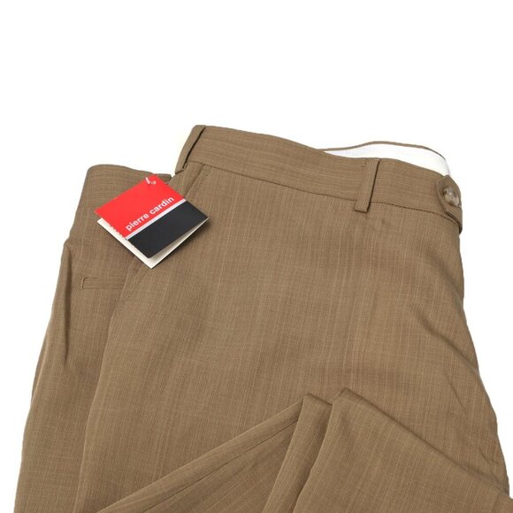 Vintage Pierre Cardin Dress Pants Trousers Flat Front Slacks Tan Sz 40 NEW - Picture 5 of 13